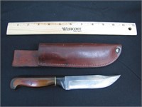 Handmade Knife from File Heavy Leather Sheath