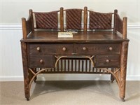 Rare Old Hickory Writing Desk w/ Gallery