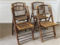 4 Bamboo Folding Chairs