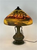 Phoenix Reverse Painted Scenic Table Lamp