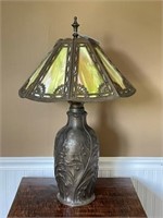 Arts & Crafts Slag Glass Table Lamp