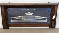 Mission Oak Wall Shelf w/ Rushton Canoe Lithograph