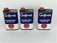 3 Gulf Outboard Motor Oil 1 Qt Tins