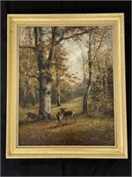 Daniel Wentworth 1886 Oil on Canvas of Deer
