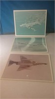 Group of 10 glossy color military aircraft