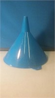 Clean larger blue plastic funnel