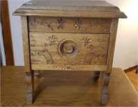 Wood box for bedside commode pot