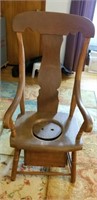 Oak Chair with potty chair built in,