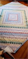 Quilt, pastel colors, hand sewn