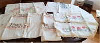 Pillow Cases with needle point, hand work designs