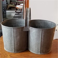 Galvanized buckets, fastened together