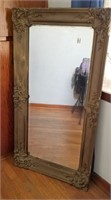 Ornate framed wall mirror - wide frame, heavy