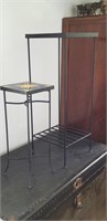 Black wire plant stands with tile top (2)