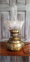 Brass base electrified Oil Lamp, Could be modern