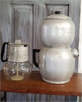 Glass & Aluminum stove top coffee pots