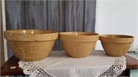 Ransbottom Stacking Yellow ware mixing bowls