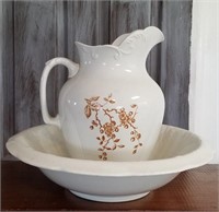 Pitcher and Bowl for wash stand,  Not matching
