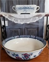 Ironstone Casserole, large wash bowl