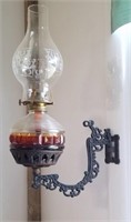 Oil Lamp with cast iron hanger,