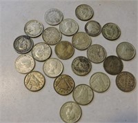 23 - pre 1960 Canadian Ten Cent Coins