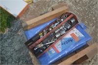Metal tool box,sockets,tarp
