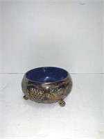 CARNIVAL GLASS FOOTED  BOWL