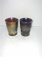 2 CARNIVAL GLASS CUPS