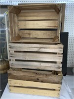 3 WOODEN CRATES