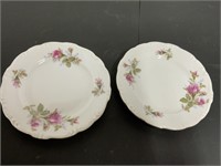 2 ROSE PATERN PLATES