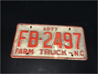 1977  NC FARM TRUCK TAG