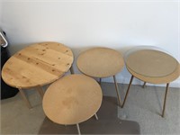 4 Wooden Round Tables