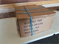 Lot of 4 New Blue Poly Tarps 20' x 25'