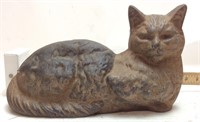 ANTIQUE CAST IRON CAT SCULPTURE