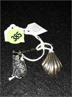 Thailand 925 pendant & unmarked cat tie tac