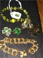 Clover Lot Bracelets and pins