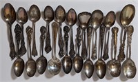 Lot of 20 Sterling Silver Spoons. 395.1g total