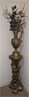 Decorative Pitcher Vase & Pedestal 41" together
