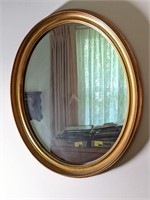 Wall Hanging Oval Gold Mirror