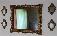 Lot of Gold Wall Hanging Mirrors