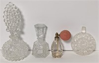 Vtg. Art Deco Fenton Glass Clear Hobnail Perfume