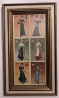 Framed "State of..." Ladies Post Cards-Oh, Ill etc