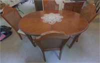 Vtg Table and 4 Lattice Back chairs