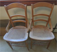Pair of Vtg Cane Bottom Dining Chairs *times the
