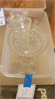 Lot of glass dishes and animal figures