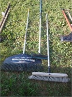 Shop Broom, Wide Leaf Rake, Window Washer w/