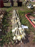 Pile of Fiberglass Fence Posts w/Insulators