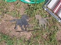 (2) Metal Laser Cut Off Horses