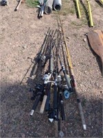 Lg. Bundle of Fishing Rods w/Reels