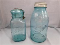 Blue Ball canning jars: quart wire top - half