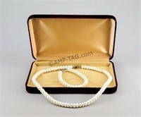 Cultured Pearl Necklace & Bracelet Sterling Clasp